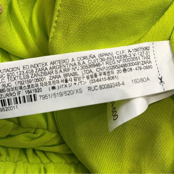 New Zara ruched keyhole bodycon dress in lime neon yellow green size S - Picture 7 of 7